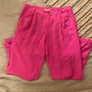 pink lilly silk jogger